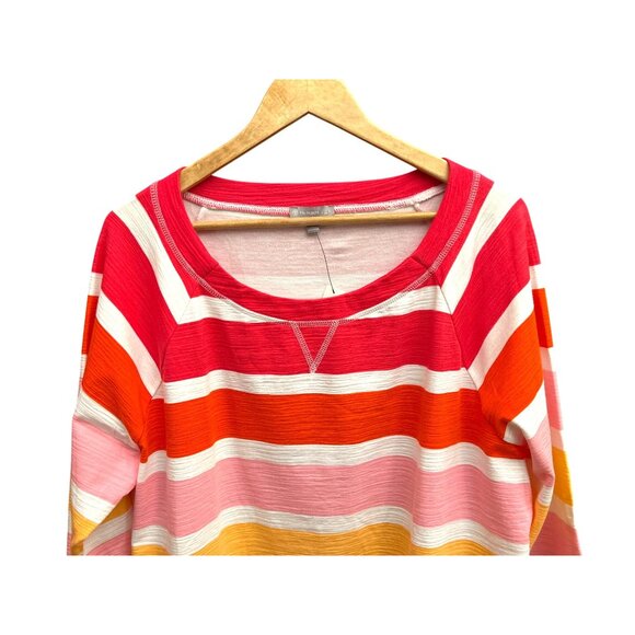 Talbots Multicolor Striped Long Sleeve Crewneck Top Casual Preppy Shirt UPF 50+ - Picture 2 of 7